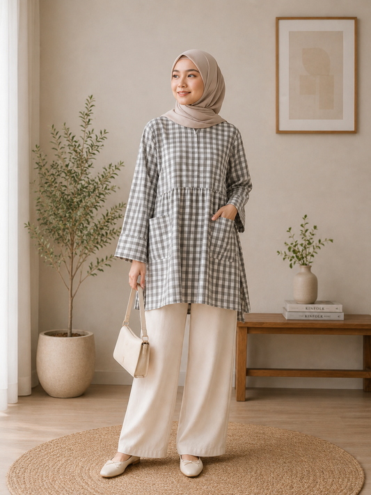 Hannah Gingham Tunic