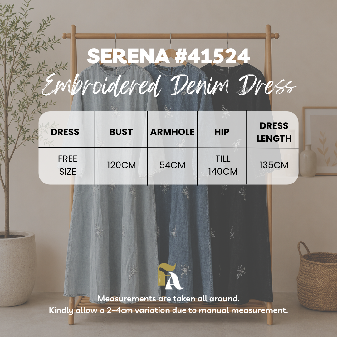 Serena Embroidered Denim Dress