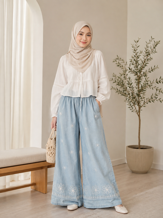 Ivy Embroidered Denim Pants