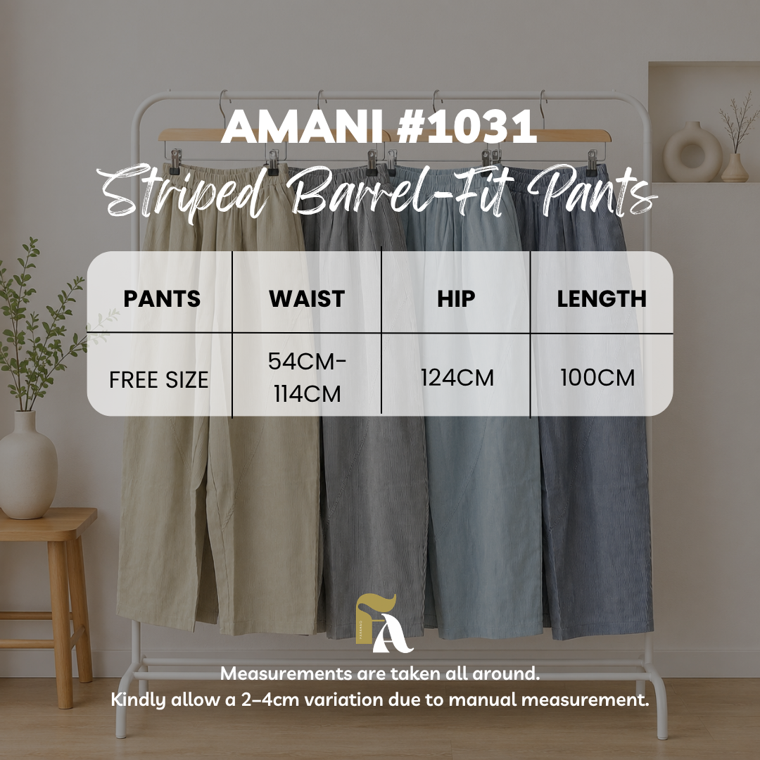 Amani Striped Barrel-Fit Pants