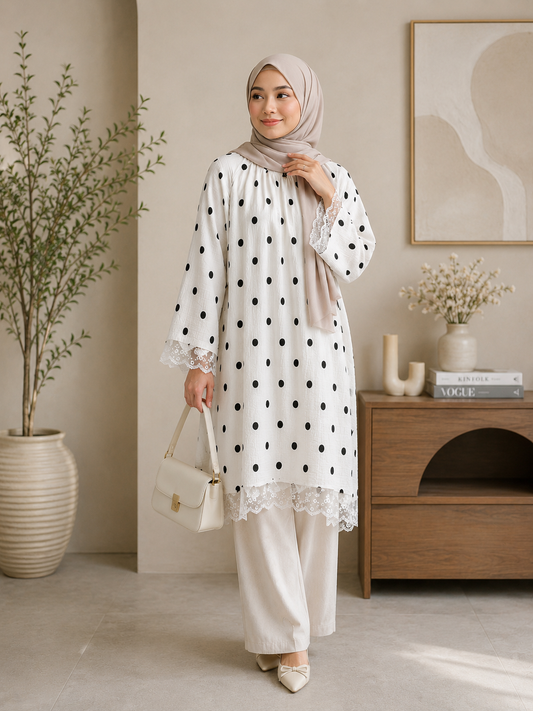 Umai Polka Dot Lace Tunic