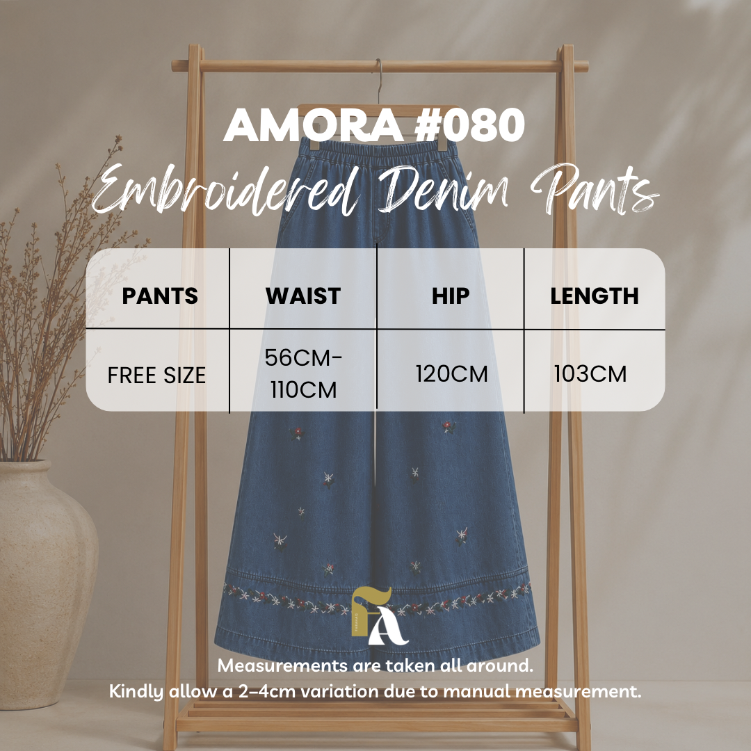 Amora Embroidered Denim Pants