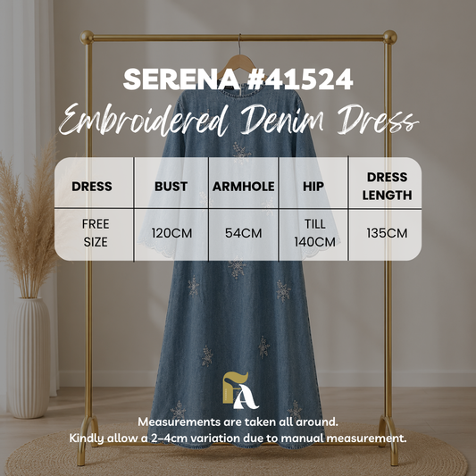 Serena Embroidered Denim Dress