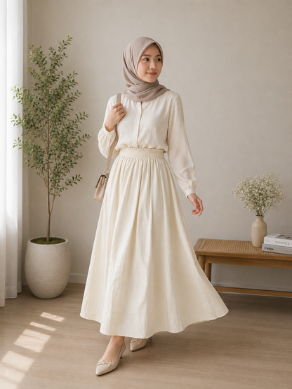 Poplin Flared Skirt