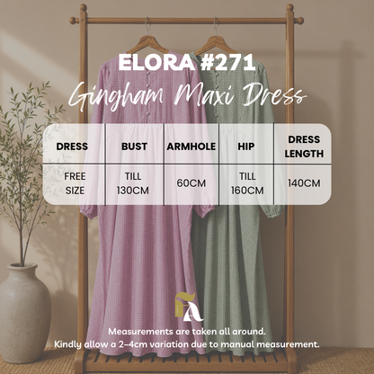 Elora Gingham Maxi Dress