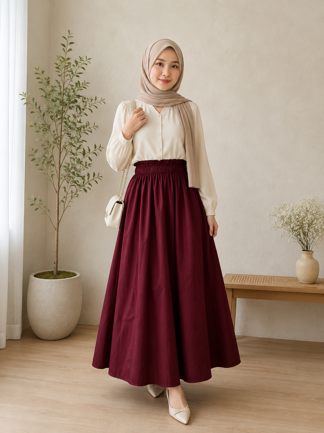 Poplin Flared Skirt