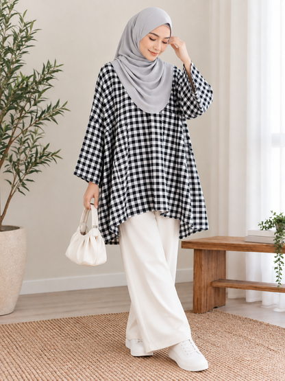 Liora Pocket Checkered Top