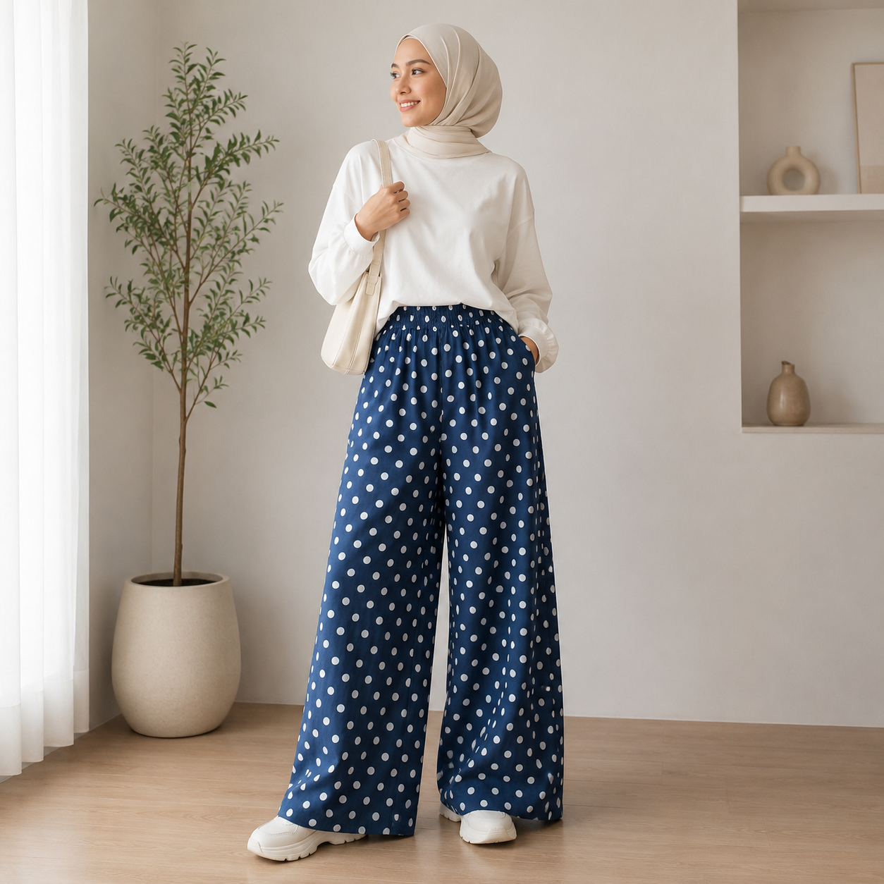Sora Dot Denim Pants