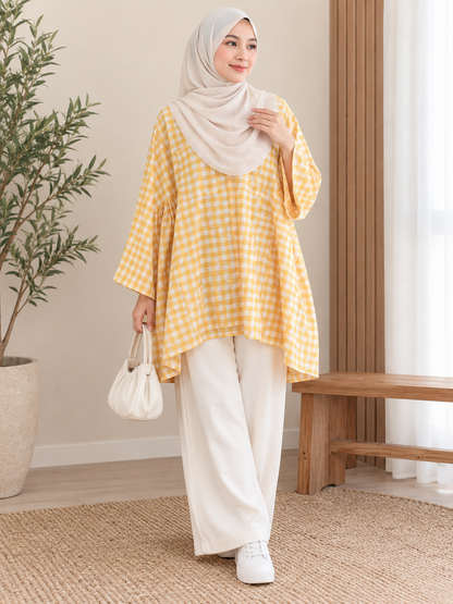 Liora Pocket Checkered Top