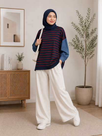 Rya Striped Denim Top
