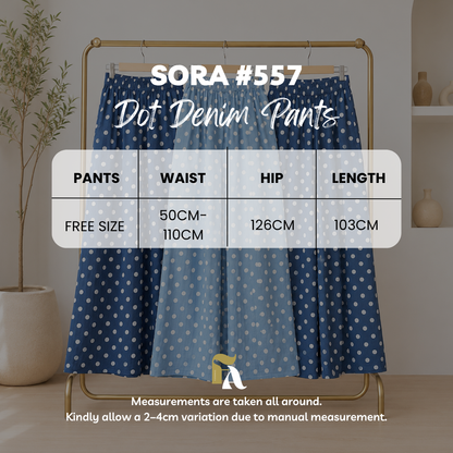 Sora Dot Denim Pants