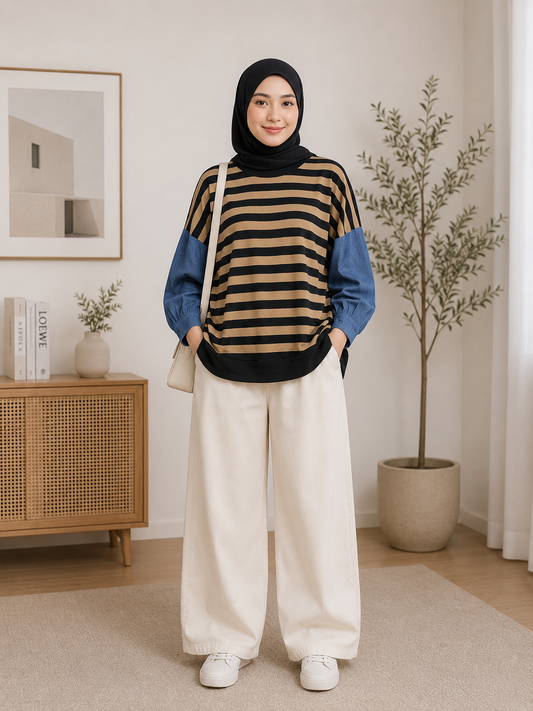 Rya Striped Denim Top