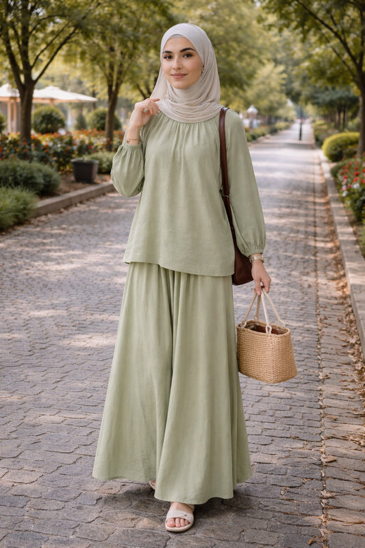 Miza Linen Skirt Set