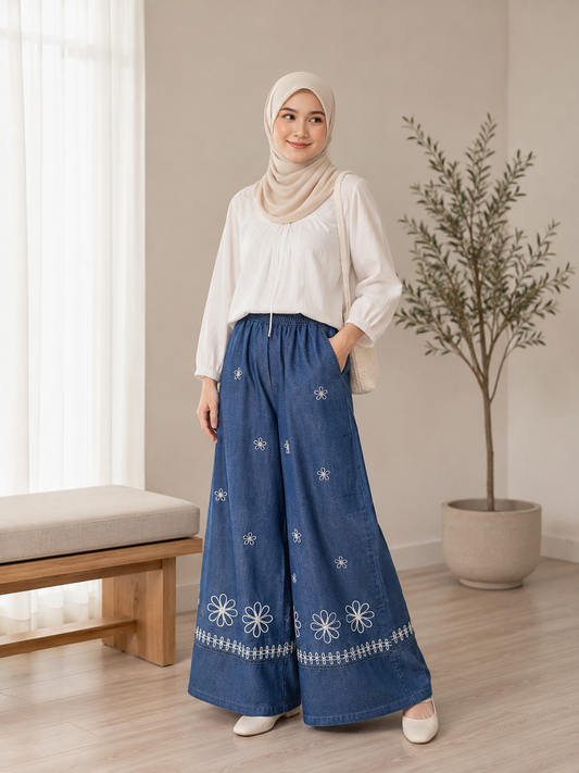 Ivy Embroidered Denim Pants