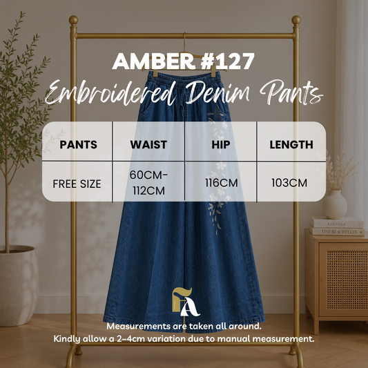 Amber Embroidered Denim Pants