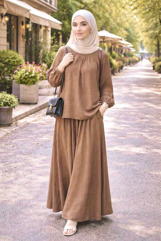 Miza Linen Skirt Set