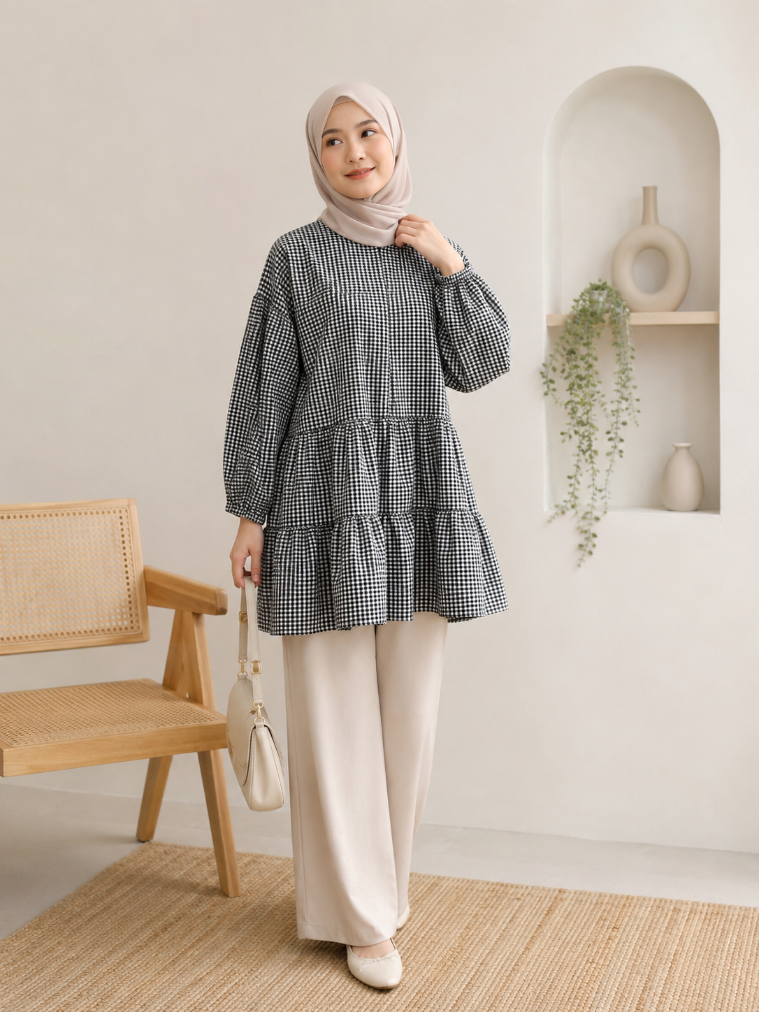 Adele Checkered Tunic
