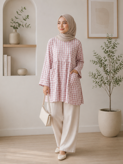 Hannah Gingham Tunic