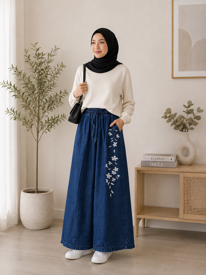 Amber Embroidered Denim Pants