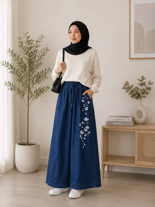 Amber Embroidered Denim Pants
