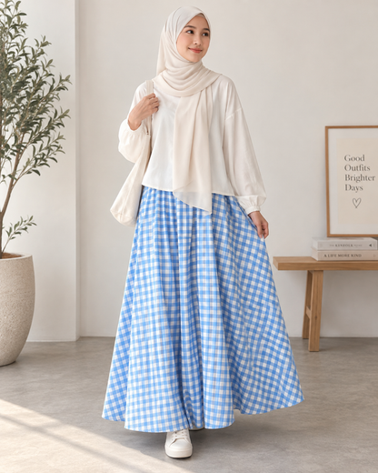 Luca Checkered Flared Skirt