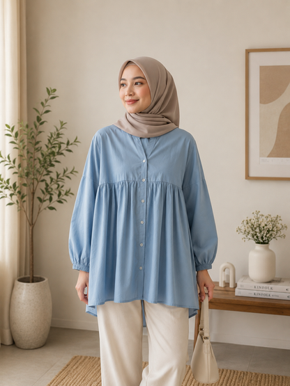 Muji Button Blouse