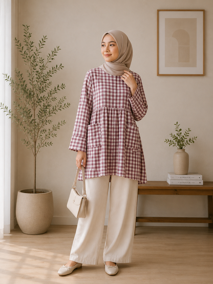 Hannah Gingham Tunic