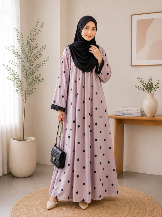 Nadira Polka Lace Dress