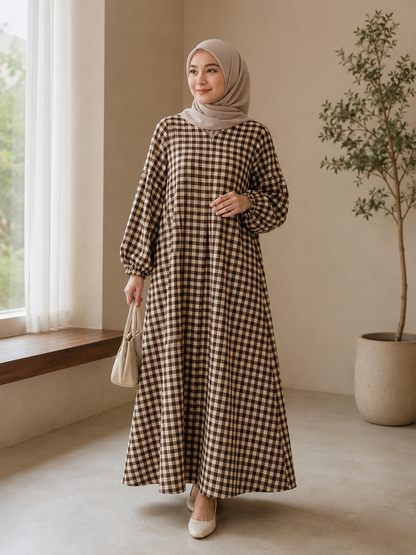 Maya Gingham Maxi Dress