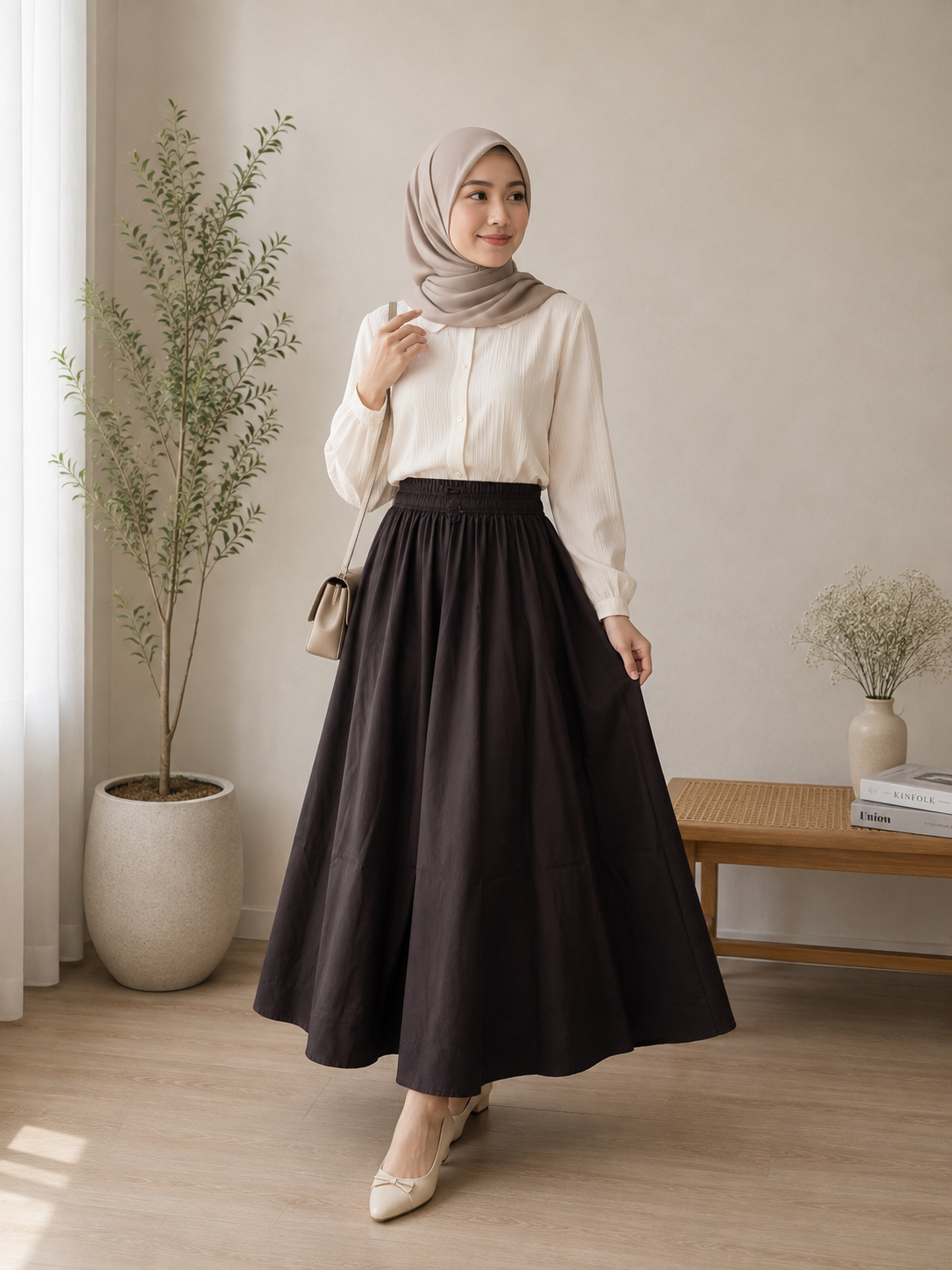 Poplin Flared Skirt