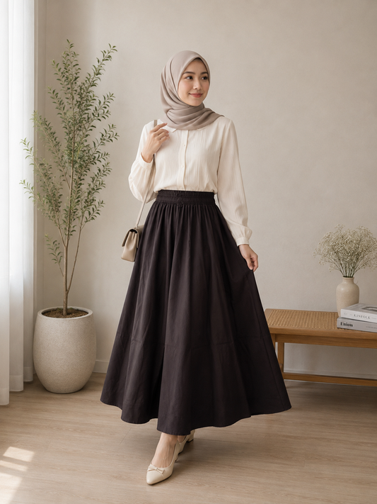 Poplin Flared Skirt
