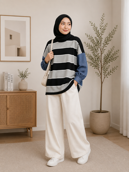 Rya Striped Denim Top