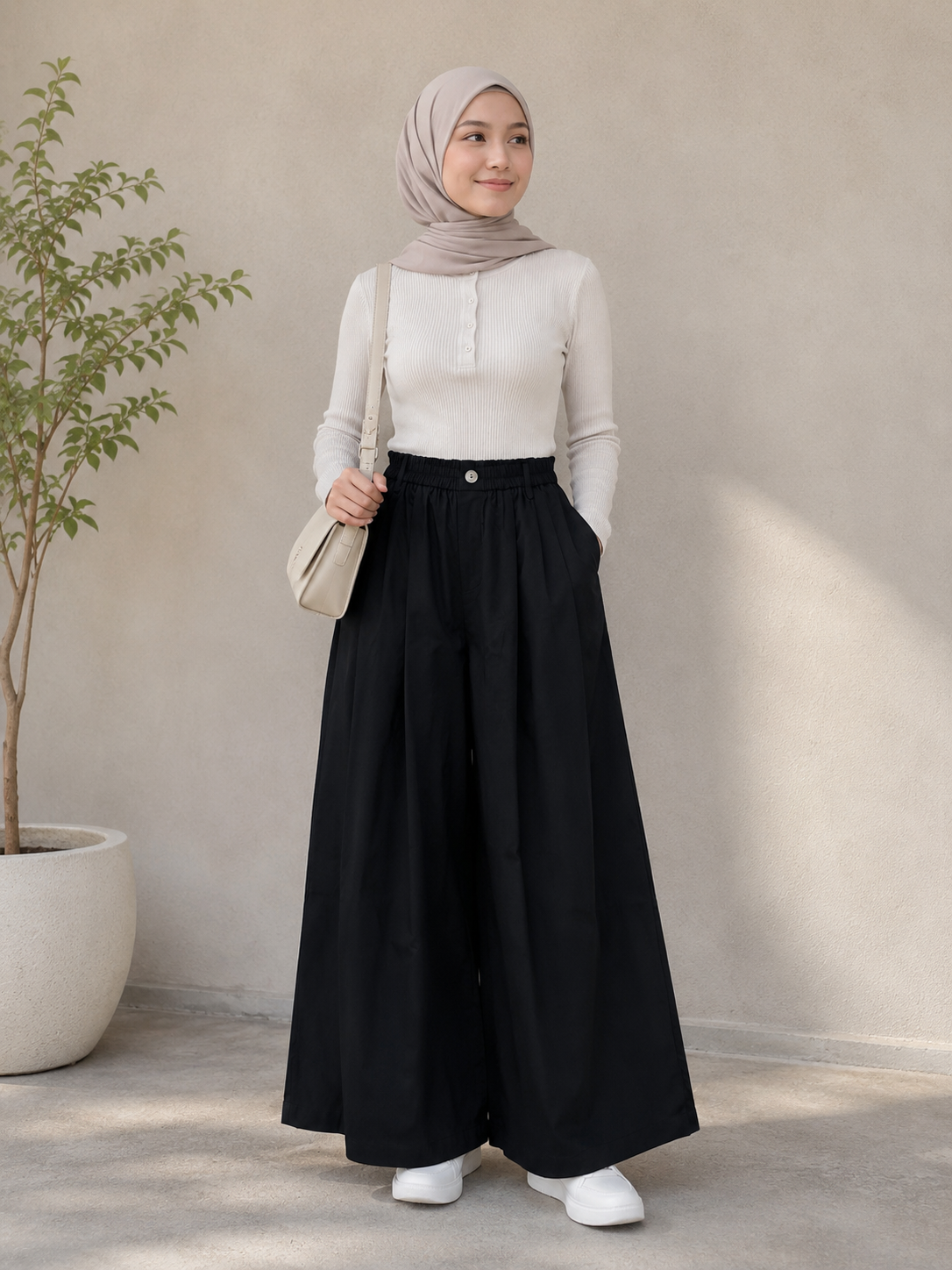 Marteen Structured Wide-Leg Pants