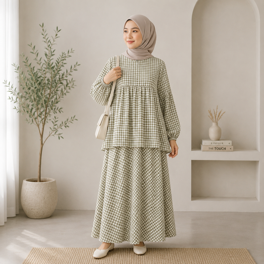 AS/IS Nura Checkered Skirt Set