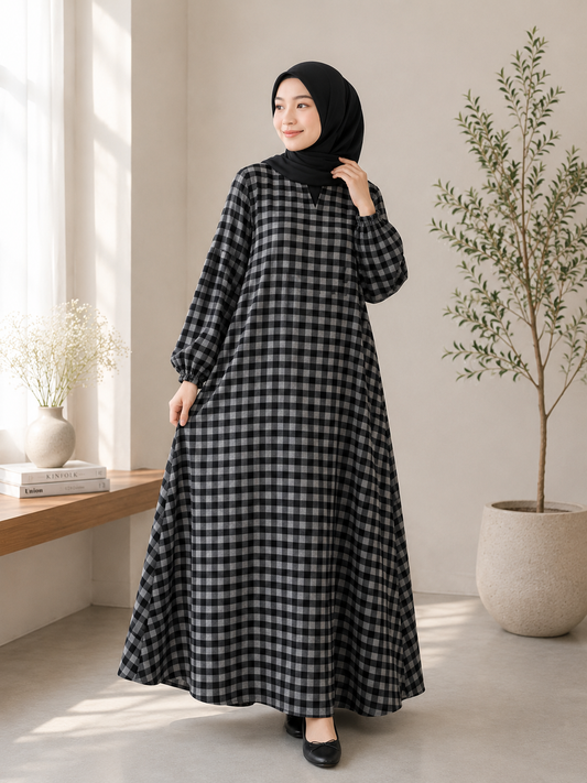 Maya Gingham Maxi Dress
