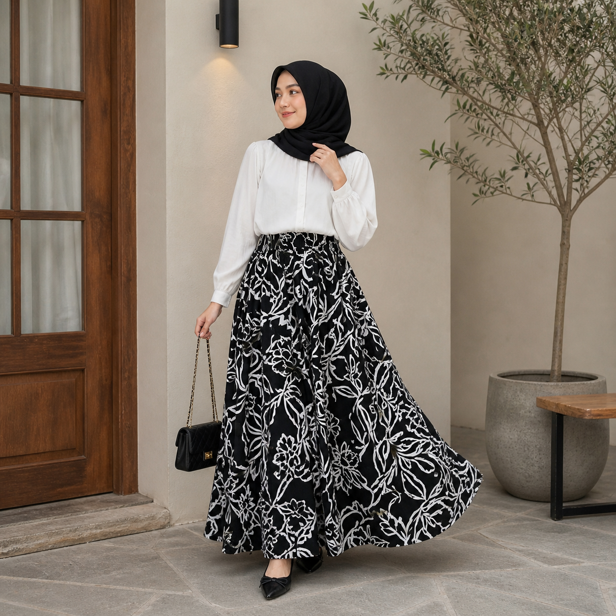 Blossom Poplin Skirt