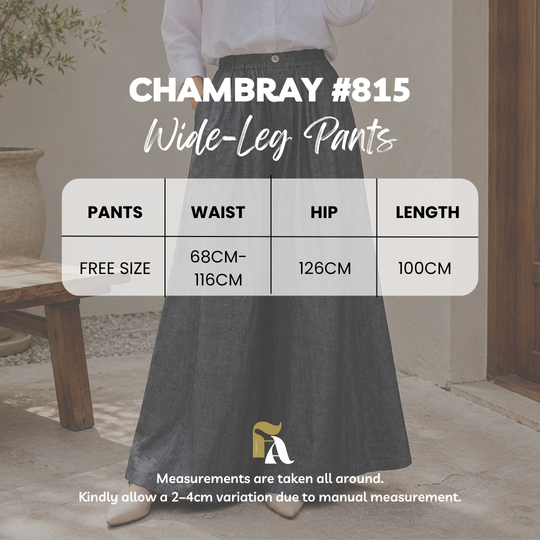 Chambray Wide-Leg Pants