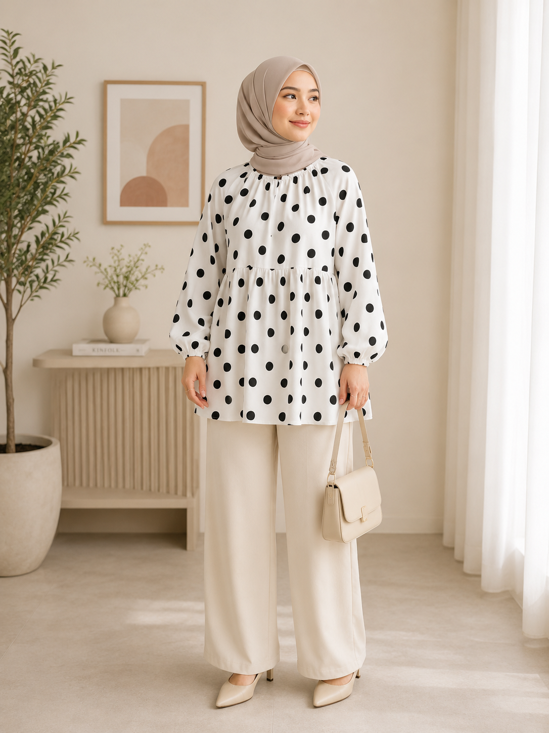 Gia Babydoll Polkadots Top