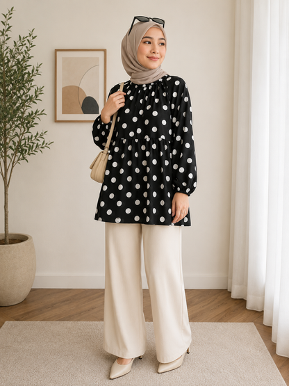 Gia Babydoll Polkadots Top