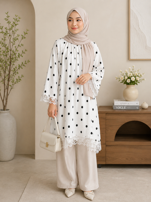 Umai Polka Dot Lace Tunic