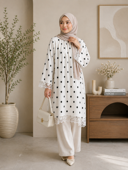Umai Polka Dot Lace Tunic