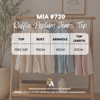 Mia Ruffle Peplum Jeans Top