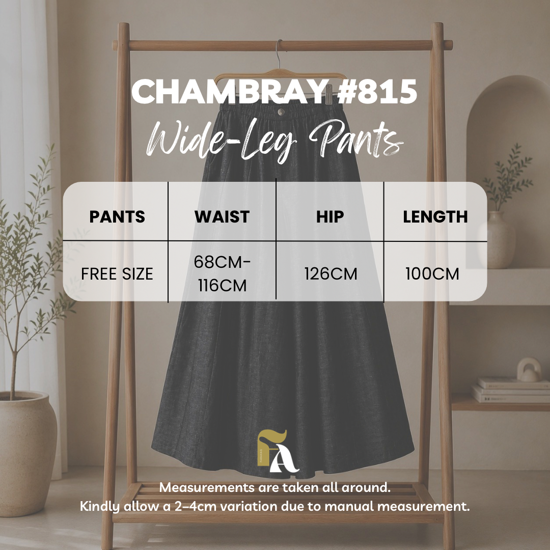 Chambray Wide-Leg Pants