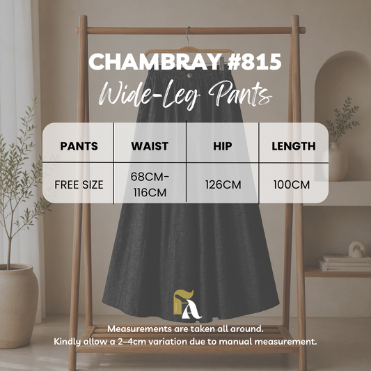 Chambray Wide-Leg Pants