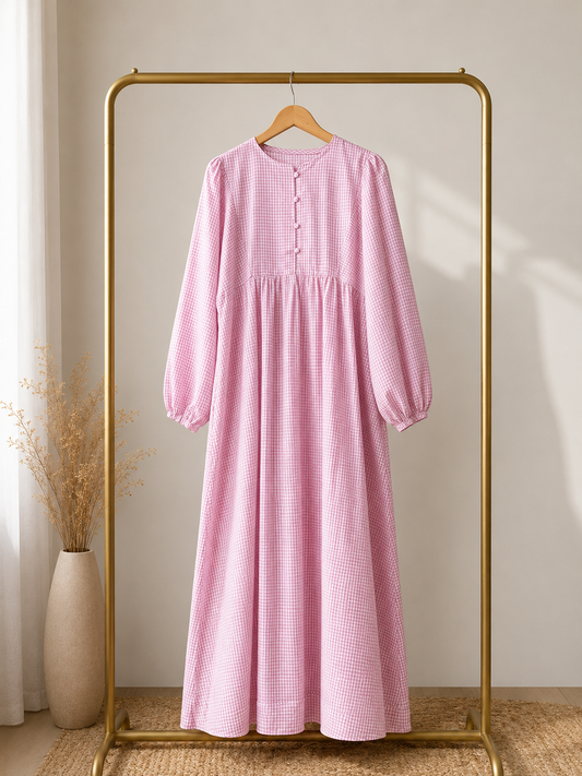 Elora Gingham Maxi Dress