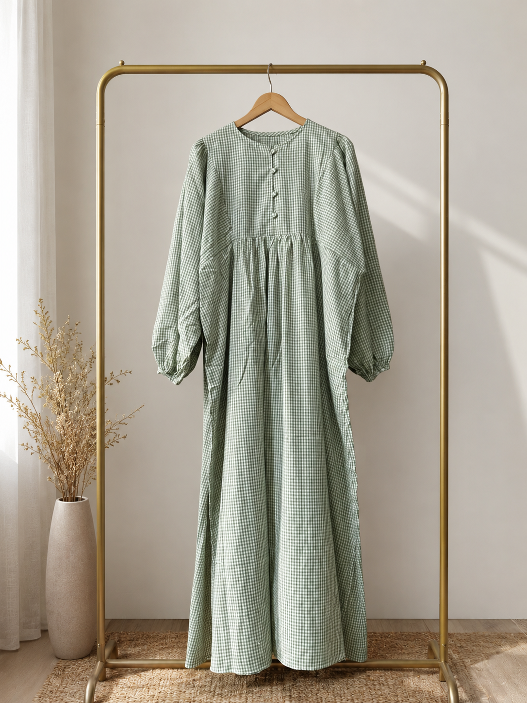 Elora Gingham Maxi Dress