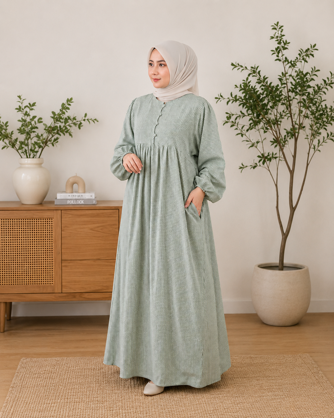 Elora Gingham Maxi Dress