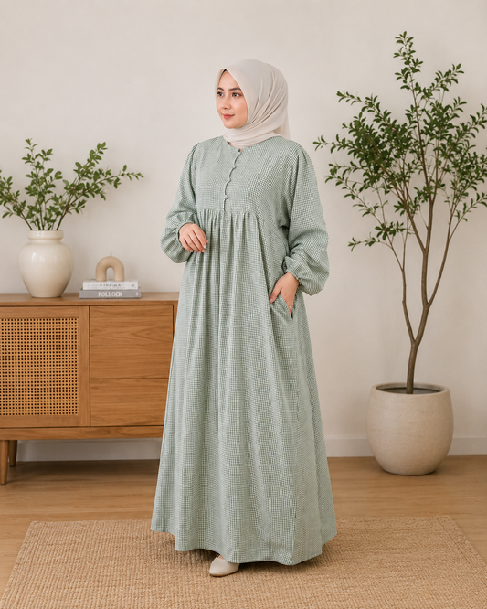 Elora Gingham Maxi Dress