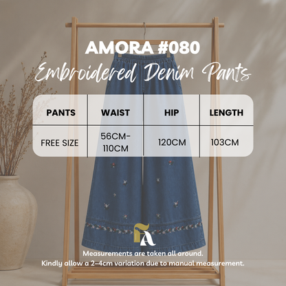 Amora Embroidered Denim Pants