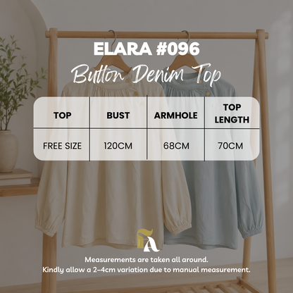 Elara Button Denim Top